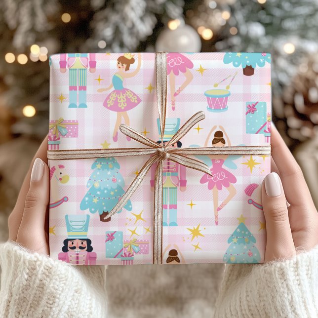 Papel De Presente Nutcracker Ballet Christmas Pastel Wrapping Paper (Criador carregado)