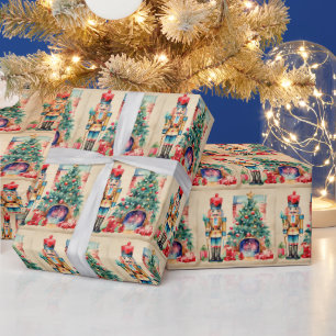 Papel De Presente Nutcracker dos Natais vintages de Aquarela