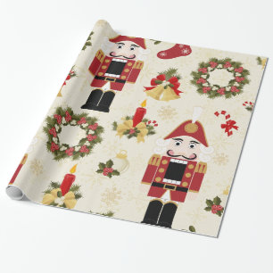 Papel De Presente Nutcracker e Wreath