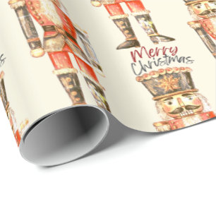 Papel De Presente Nutcracker Script Merry Christmas Wrappaper