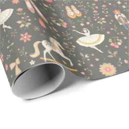 Papel De Presente Nutcracker Suite Ballerina Horse Cinza