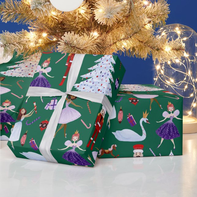 Papel De Presente Nutcracker Swan King, Ballerina Dançarinos Soldado (Criador carregado)