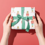 Papel De Presente Nutcracker watercolor botanical cute Christmas son<br><div class="desc">Nutcracker watercolor botanical cute Christmas festive holiday gift wrap. Personalized,  ideal for son ,  daughter,  grandson,  grandaughter.</div>