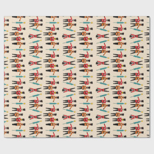 Papel De Presente Nutcrackers que dançam o papel de envolvimento