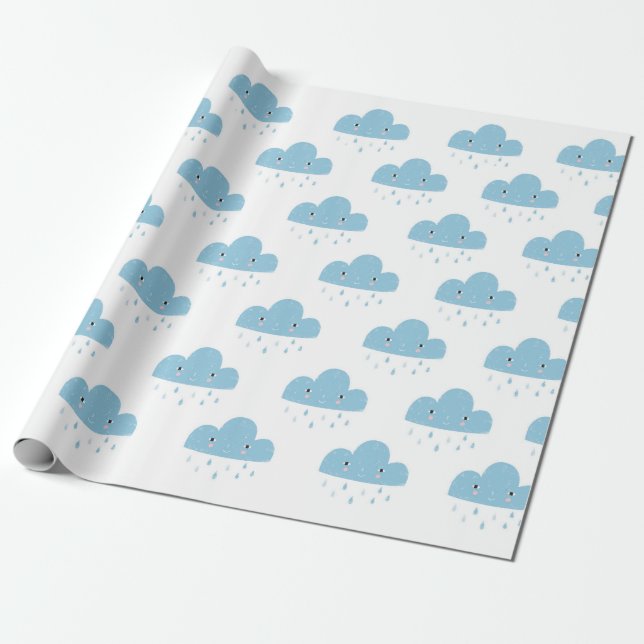 Papel De Presente Nuvem amigável de chuva (Desenrolado)