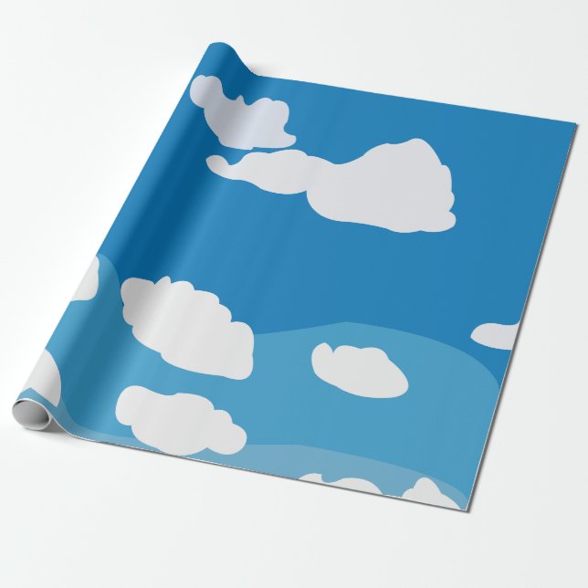 Papel De Presente Nuvem de Céu Azul  (Desenrolado)