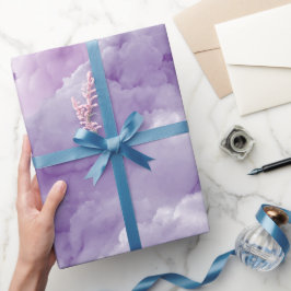 Papel De Presente Nuvem de Lilás Lavanda Suave Padrão Abstrato