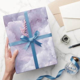 Papel De Presente Nuvem de Lilás Lavanda Suave Padrão Abstrato