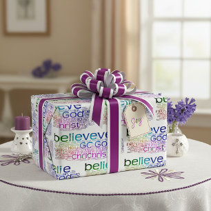 Papel De Presente nuvem de palavras cristã