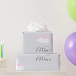 Papel De Presente Nuvem Nove Delicar Nuvens Fluffy Com Palavras