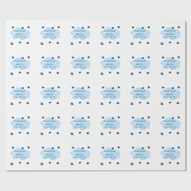 Papel De Presente Nuvens azuis brilham Twinkle Pequena Exibição de B (Aberto)