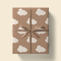 Nuvens Boho Céu Simples Infantil Neutro Bege