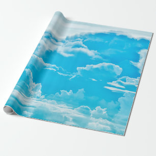 Papel De Presente nuvens brancas e fundo azul brilhante do céu, pâ