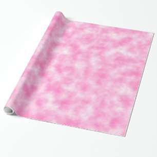 Papel De Presente Nuvens marmorizadas, de cor rosa e branco, colchad