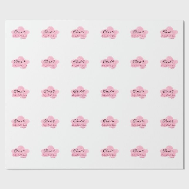 Papel De Presente Nuvens nove vermelho pastel chá de noiva namedate (Aberto)