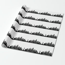 Papel De Presente NY Skyline Black Big Apple Modern City Wrapp