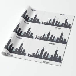 Papel De Presente NY Skyline Black Big Apple Modern City Wrapp