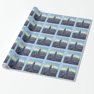 Papel De Presente NYC Skyline ESB, Comércio Mundial 2C