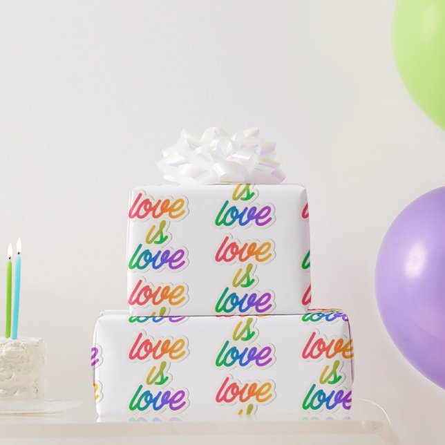 Papel De Presente O Amor é o Papel LGBT - Orgulho Arco-Íris (Presentes para festas)