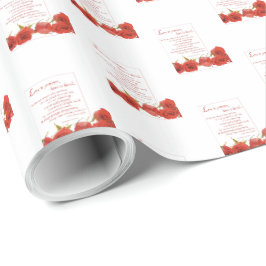 Papel De Presente O Amor é Paciente Rosa Vermelha