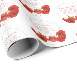 Papel De Presente O Amor é Rosa Vermelha Paciente