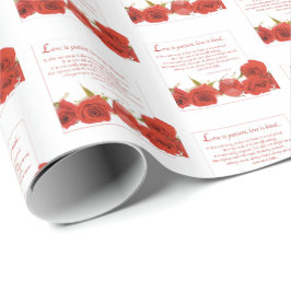 Papel De Presente O Amor é Rosa Vermelha Paciente
