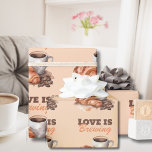 Papel De Presente O Amor Está no Café Chá de Noiva Francês<br><div class="desc">Você está procurando ideias exclusivas para chá de panela inspiradas em café? Não procure mais do que o nosso Papel de Embrulho para Chá de Panela Francês Café Love is Brewing. Este design requintado é adornado com um delicado croissant pintado à aguarela e uma xícara de café, evocando um sentido...</div>
