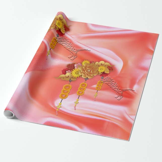 Papel De Presente O ano do papel de enrolamento do tigre (Desenrolado)