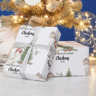 Papel De Presente O Ano em que Adicionamos Galinhas Criação Personal