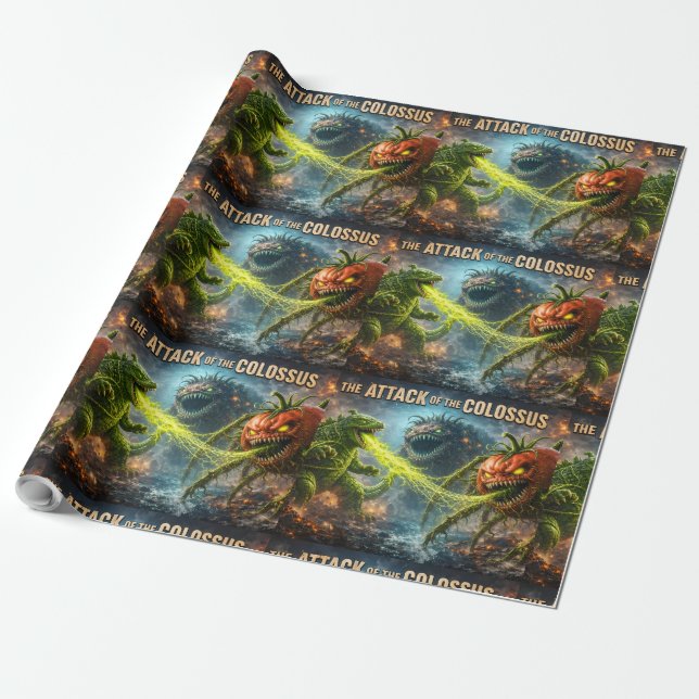 Papel De Presente O ataque do Colossus mutante vegetal em massa mat (Desenrolado)