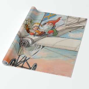Papel De Presente “O Avião de Natal” por Jenny Nystrom