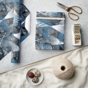 Papel De Presente O azul e o cinza. Abstração.