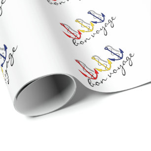 Papel De Presente O barco ancora o bon voyage náutico