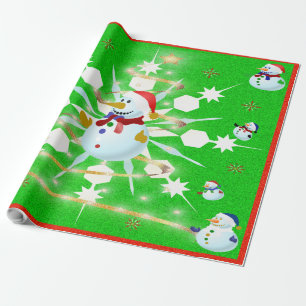 Papel De Presente O boneco de neve de Natal -