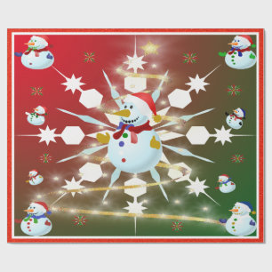 Papel De Presente O boneco de neve de Natal -
