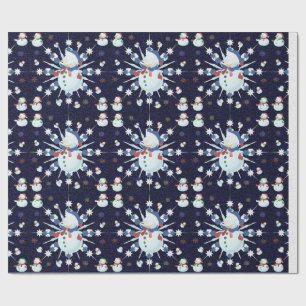 Papel De Presente O boneco de neve Glittery do Natal -