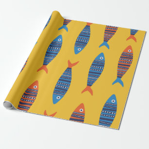 Papel De Presente O brilho dobra um padrão perfeito. Mão de mar de
