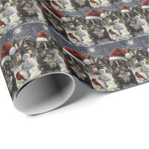 Papel De Presente O Bulldog Francês Winter Wonderland Natal Joy