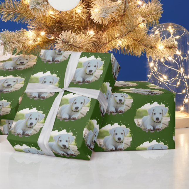 Papel De Presente O Cachorro Bonito Amplia o Padrão Personalizado de (Feriados)