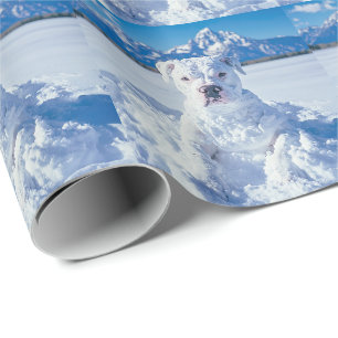 Papel De Presente O Cachorro Pitbull de Natal