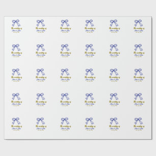Papel De Presente O casamento do casal marinho azul de ouro