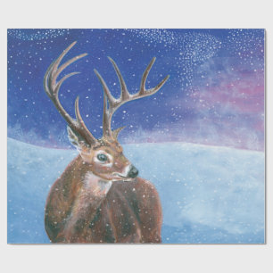 Papel De Presente O cervo vermelho Cervus elaphus e Paisagem de Inve