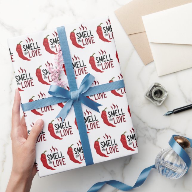 Papel De Presente O Chile Vermelho Cheira o Amor (Presentear)