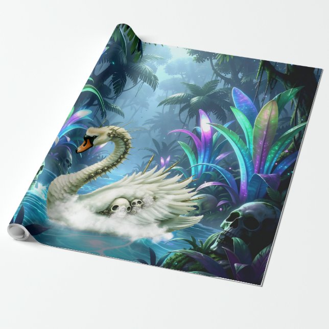 Papel De Presente O Cisne das Águas Esquecidas.  (Desenrolado)
