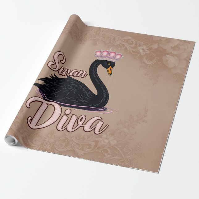 Papel De Presente O cisne negro, rainha da água.  (Desenrolado)