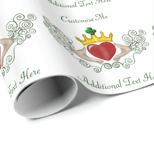 Papel De Presente O Claddagh (cor completa)