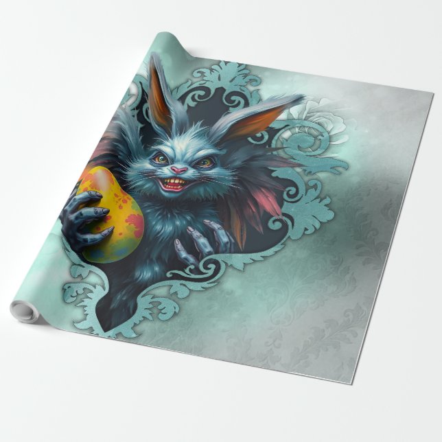 Papel De Presente O coelho Páscoa assustador, (Desenrolado)