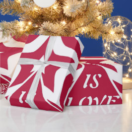 Papel De Presente O Deus Vermelho e Branco é o Natal do padrão das e