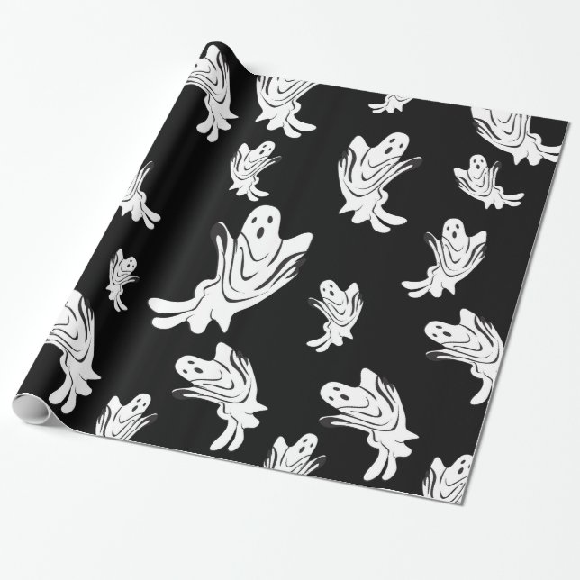 Papel De Presente O Dia das Bruxas - apenas espectral (Desenrolado)