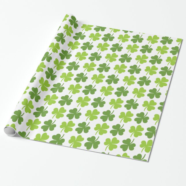 Papel De Presente O dia de St Patrick irlandês do trevo (Desenrolado)